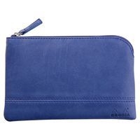 Pochette zippée en simili cuir italien taille S saphir - Image principale