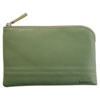 Pochette zippée en simili cuir italien taille S sauge - Image principale