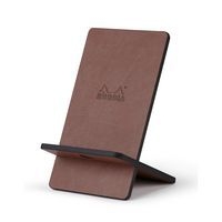 Support pour téléphone mobile simili cuir italien chocolat - Image principale