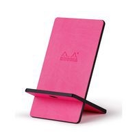 Support pour téléphone mobile en simili cuir italien fuchsia - Image principale