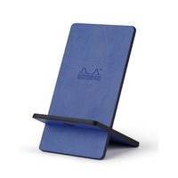 Support pour téléphone mobile en simili cuir italien saphir - Image principale