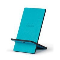 Support pour téléphone mobile simili cuir italien turquoise - Image principale