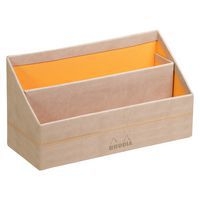 Porte-courrier simili cuir italien 25 x 10 x 14 cm beige - Image principale