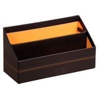 Porte-courrier simili cuir italien 25 x 10 x 14 cm noir - Image principale