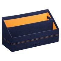 Porte-courrier simili cuir italien 25 x 10 x 14 cm bleu nuit - Image principale
