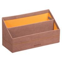 Porte-courrier simili cuir italien 25x10x14 cm bois de rose - Image principale