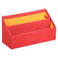 Porte-courrier simili cuir italien 25 x 10 x 14 cm corail - Image principale