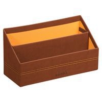 Porte-courrier simili cuir italien 25 x 10 x 14 cm cuivre - Image principale