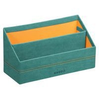 Porte-courrier simili cuir italien 25x10x14 cm couleur eau - Image principale
