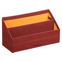 Porte-courrier simili cuir italien 25 x 10 x 14 cm nacarat - Image principale
