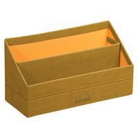 Porte-courrier simili cuir italien 25 x 10 x 14 cm or - Image principale