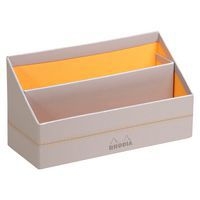 Porte-courrier simili cuir italien 25 x 10 x 14 cm silver - Image principale