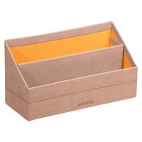 Porte-courrier simili cuir italien 25x10x14cm touche de rose - Image principale