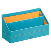 Porte-courrier simili cuir italien 25 x 10 x 14 cm turquoise - Image principale