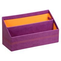 Porte-courrier simili cuir italien 25 x 10 x 14 cm violet - Image principale