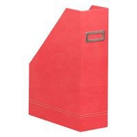Porte-revues simili cuir italien 10 x 25 x 31 cm corail - Image principale