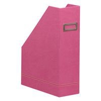 Porte-revues simili cuir italien 10 x 25 x 31 cm fuchsia - Image principale
