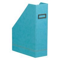 Porte-revues simili cuir italien 10 x 25 x 31 cm turquoise - Image principale