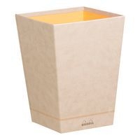 Corbeille à papier simili cuir italien beige 24x24x32 cm - Image principale