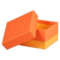 Set 5 boîtes gigognes simili cuir italien tangerine - Image principale