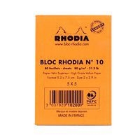 Bloc agrafé orange N 10 5,2x7,5 cm 80 feuillets 5x5 80g - Image 2