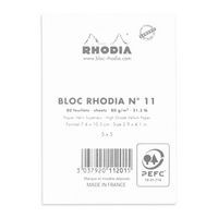Bloc agrafé blanc N 11 7,4x10,5 cm 80 feuillets 5x5 80g - Image 2