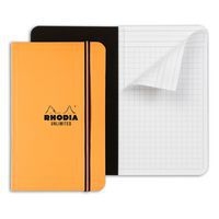 Carnet souple élastique orange 9x14 cm 5x5 avec cadre - Image 6