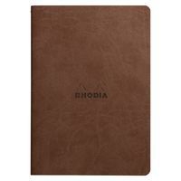 Cahier rhodiarama piqûre textile chocolat A5 64 pages dot - Image 2