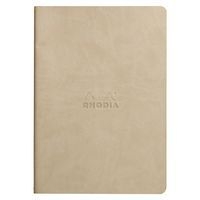 Cahier rhodiarama piqûre textile beige A5 64 pages ligné 90g - Image 2