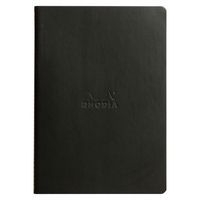 Cahier rhodiarama piqûre textile noir A5 64 pages ligné 90g - Image 2