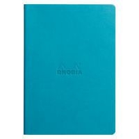 Cahier rhodiarama piqûre textile turquoise A5 64 pages ligné - Image 2