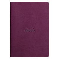 Cahier rhodiarama piqûre textile violet A5 64 pages ligné - Image 3