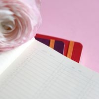 Carnet perpétuel lilas A5 coins microperforés + élastique - Image 3