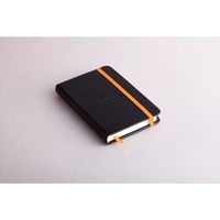 Rhodiarama carnet rigide 9x14 cm noir ligné avec élastique - Image 2