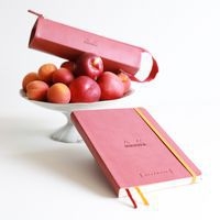 Trousse plumier bois de rose simili cuir italien 23x5x5 cm - Image 6