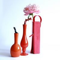 Trousse plumier fuchsia simili cuir italien 23x5x5 cm - Image 5