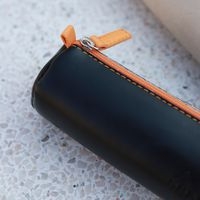 Trousse ronde bleu nuit simili cuir italien 5x21,5 cm - Image 8
