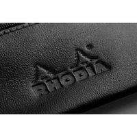 Rhodia noir trousse plate cuir véritable 22x8,5 cm - Image 3