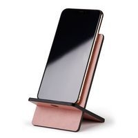 Support téléphone mobile en simili cuir italien bois de rose - Image 2