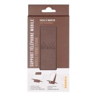 Support pour téléphone mobile simili cuir italien chocolat - Image 3