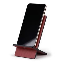 Support pour téléphone mobile simili cuir italien lie de vin - Image 2