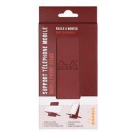 Support pour téléphone mobile simili cuir italien lie de vin - Image 3