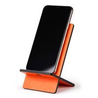 Support pour téléphone mobile simili cuir italien tangerine - Image 2
