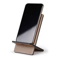 Support pour téléphone mobile en simili cuir italien taupe - Image 2