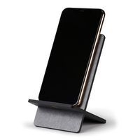 Support pour téléphone mobile en simili cuir italien titane - Image 2