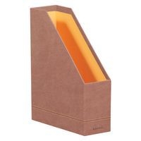 Porte-revues simili cuir italien 10 x 25 x 31cm bois de rose - Image 2