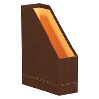 Porte-revues simili cuir italien 10 x 25 x 31 cm bronze - Image 2