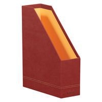 Porte-revues simili cuir italien 10 x 25 x 31 cm nacarat - Image 2