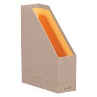 Porte-revues simili cuir italien 10x25x31cm touche de rose - Image 2