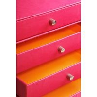 Trieur 4 tiroirs simili cuir framboise 24,8x32,7x22,8 cm - Image 2